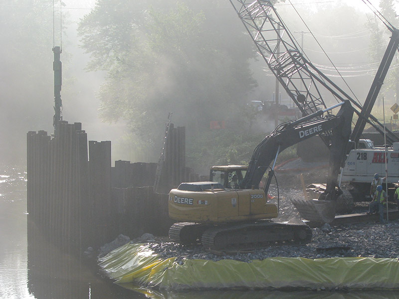 Shoring at bridge site